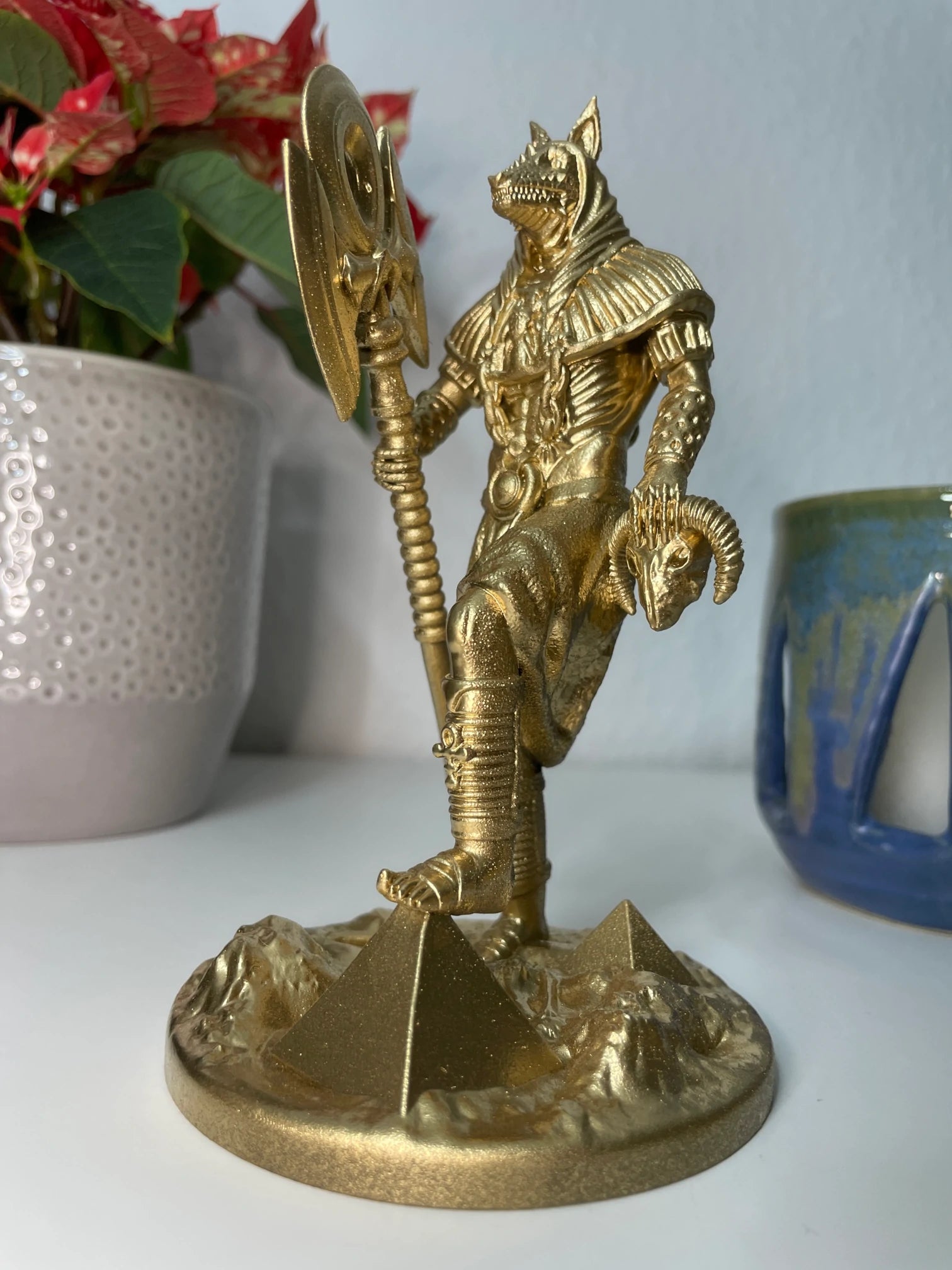 Statue des Anubis – Ägyptischer Gott der Toten, der Mummifizierung & der Seelenführung, Figurine Handbemalt – Altar Miniatur Dekoration