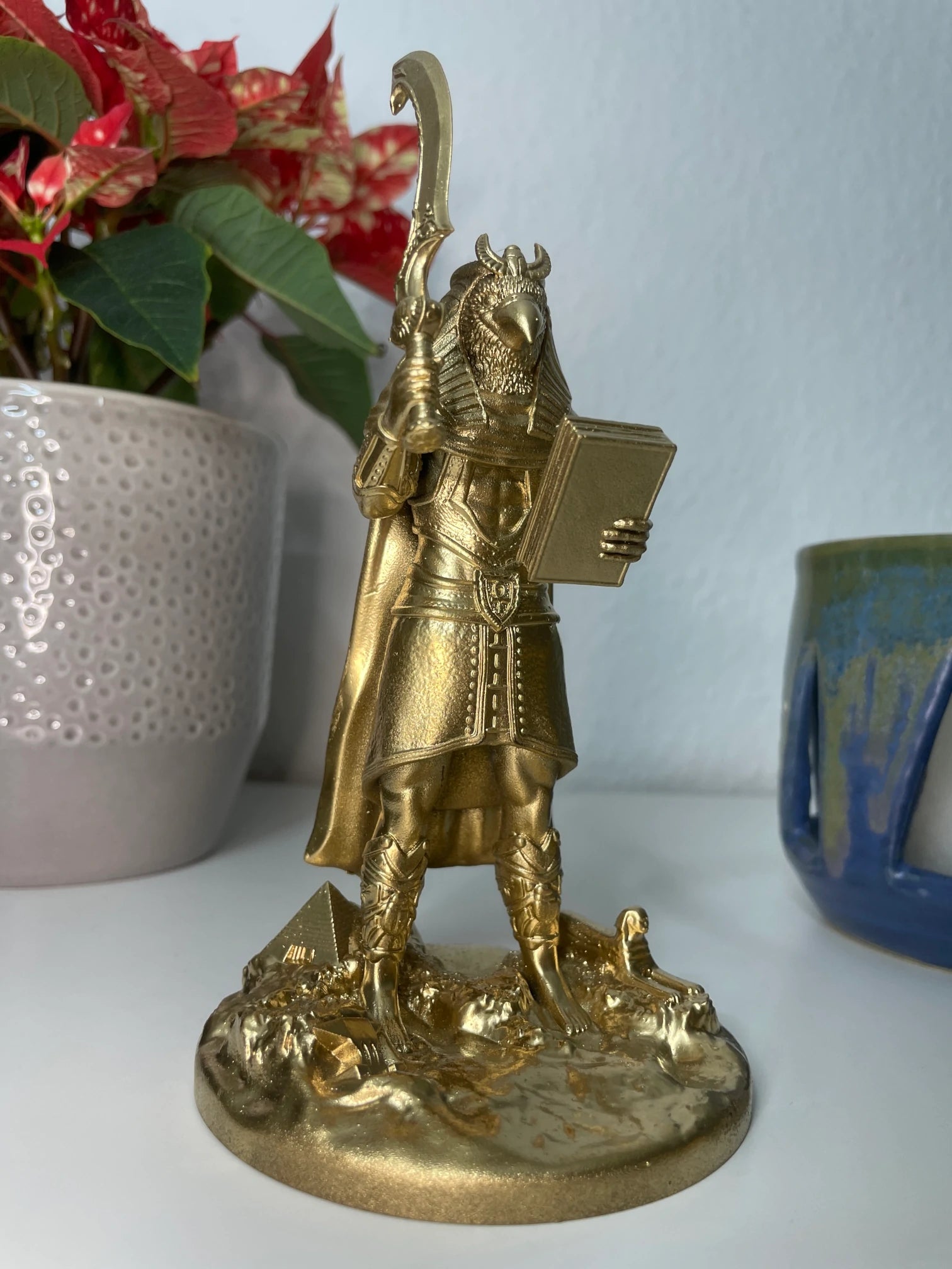 Statue des Horus – Ägyptischer Gott des Himmels, Königtums & Schutzes, Figurine Handbemalt – Altar Miniatur Dekoration