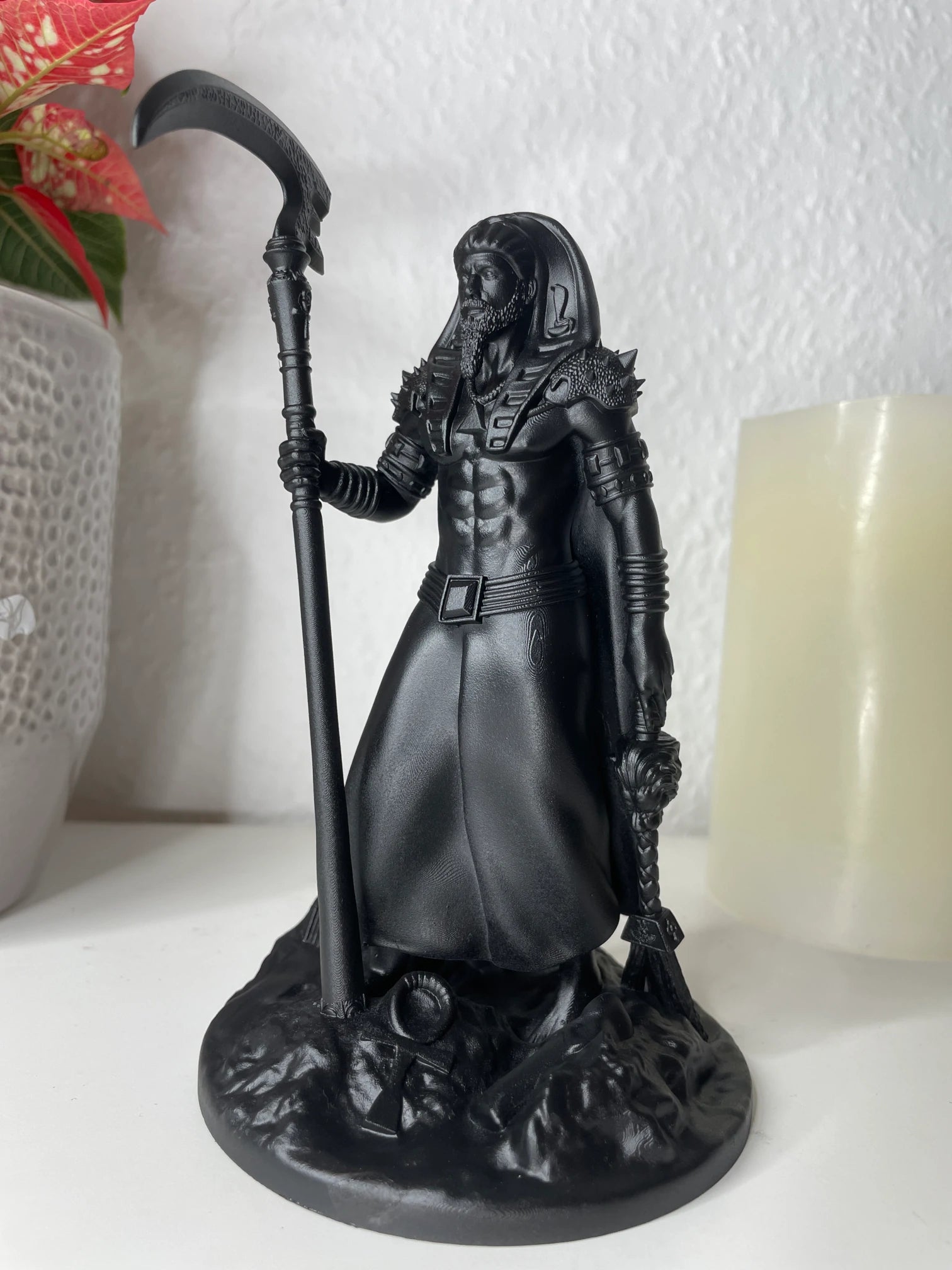 Statue des Osiris – Ägyptischer Gott der Wiedergeburt, der Ordnung & des Jenseits, Figurine Handbemalt – Altar Miniatur Dekoration