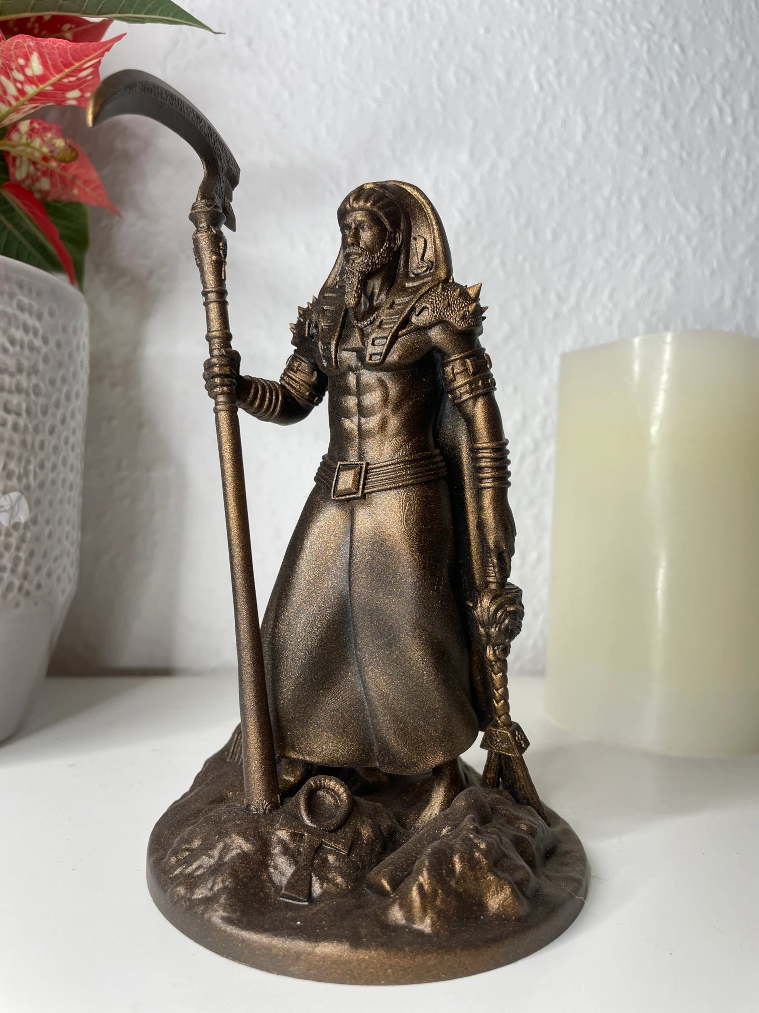 Statue des Osiris – Ägyptischer Gott der Wiedergeburt, der Ordnung & des Jenseits, Figurine Handbemalt – Altar Miniatur Dekoration